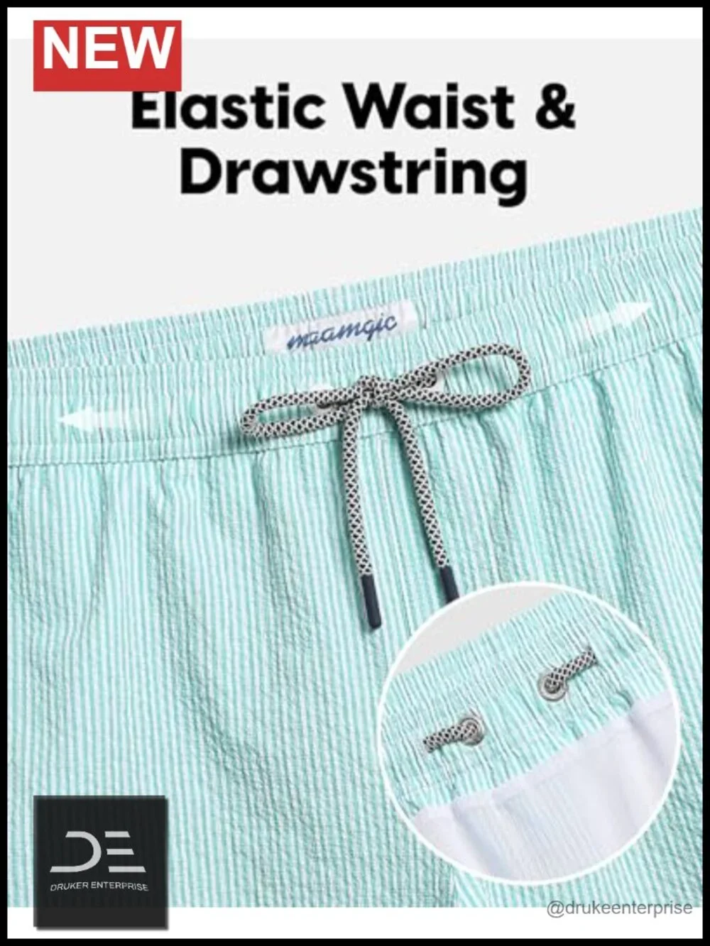 Men's Seersucker Swim Trunks 5.5